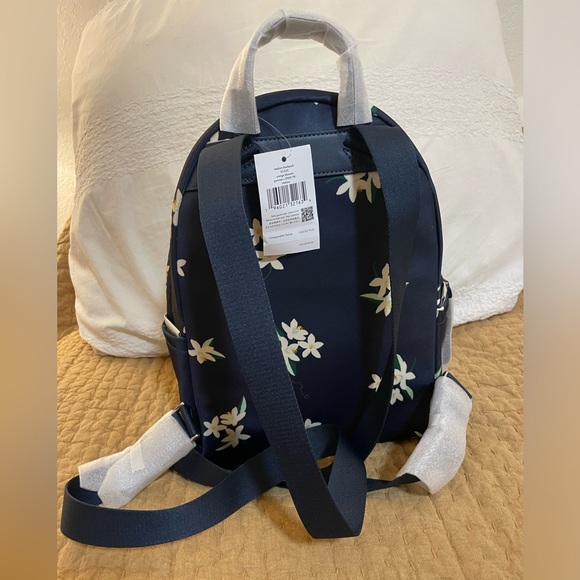NWT Kate Spade Orange Blossom Chelsea Nylon Medium Backpack - Picture 6 of 8